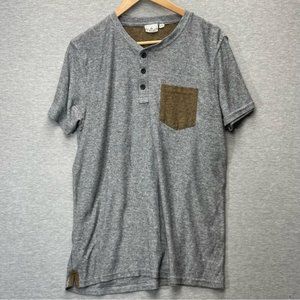 ESSENTIALS Mens Heathered Grey Brown Shirt Size Large